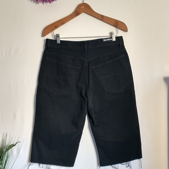 Balenciaga Jean Shorts Black Waist Size 30 Large High End Up Scale Preppy - Picture 1 of 9